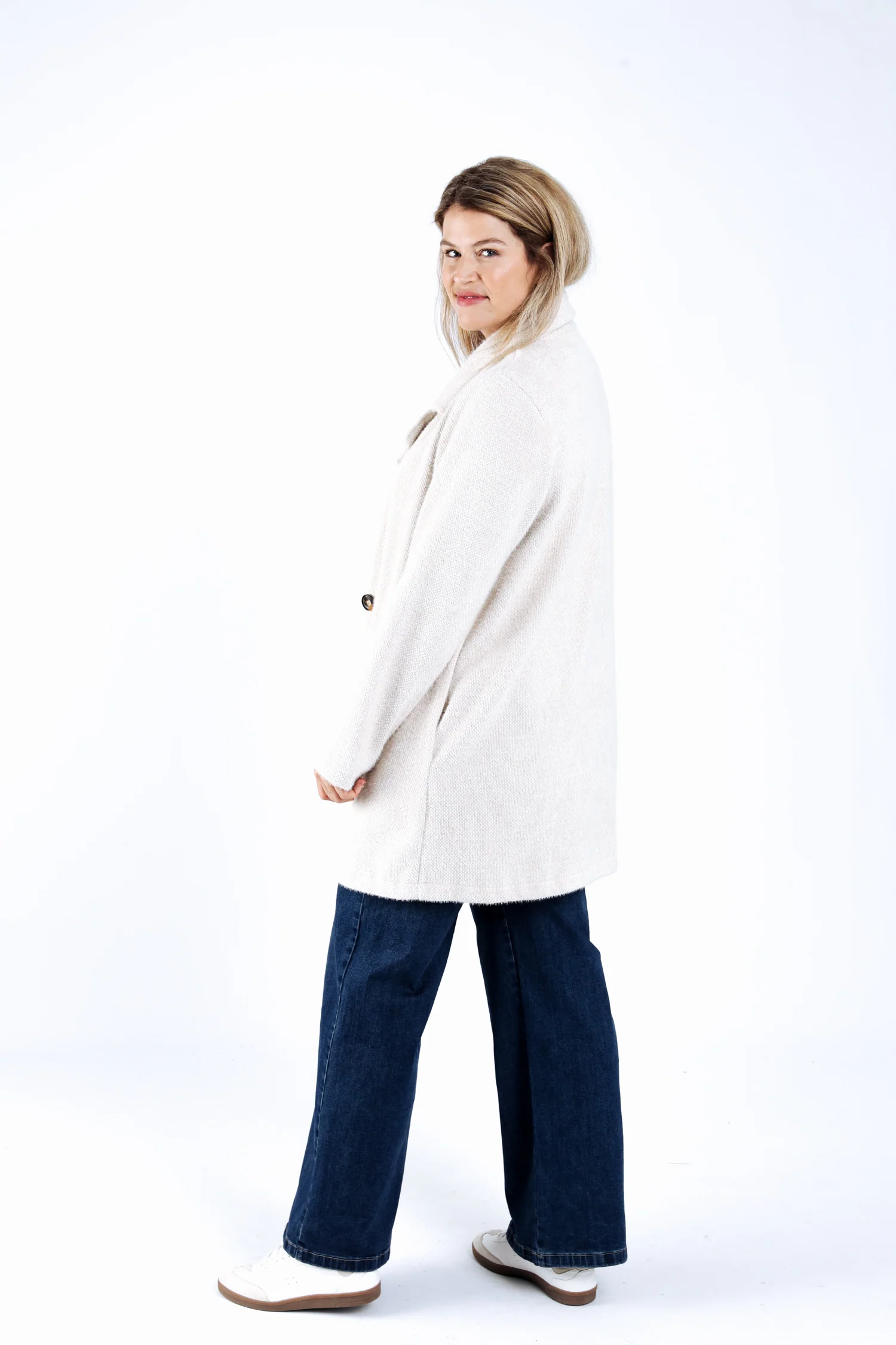 Manteau mi-long uni