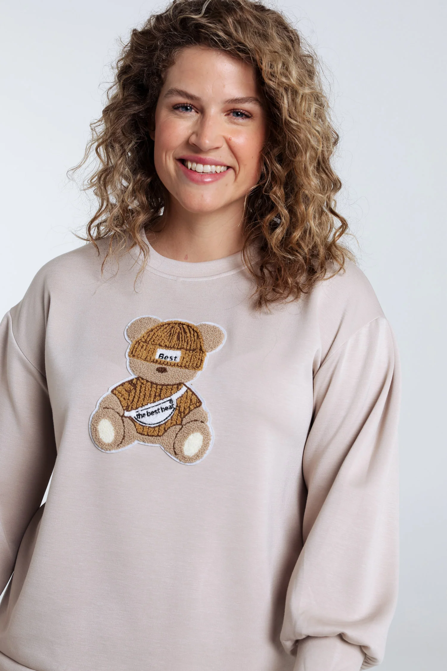 Sweat uni avec ourson