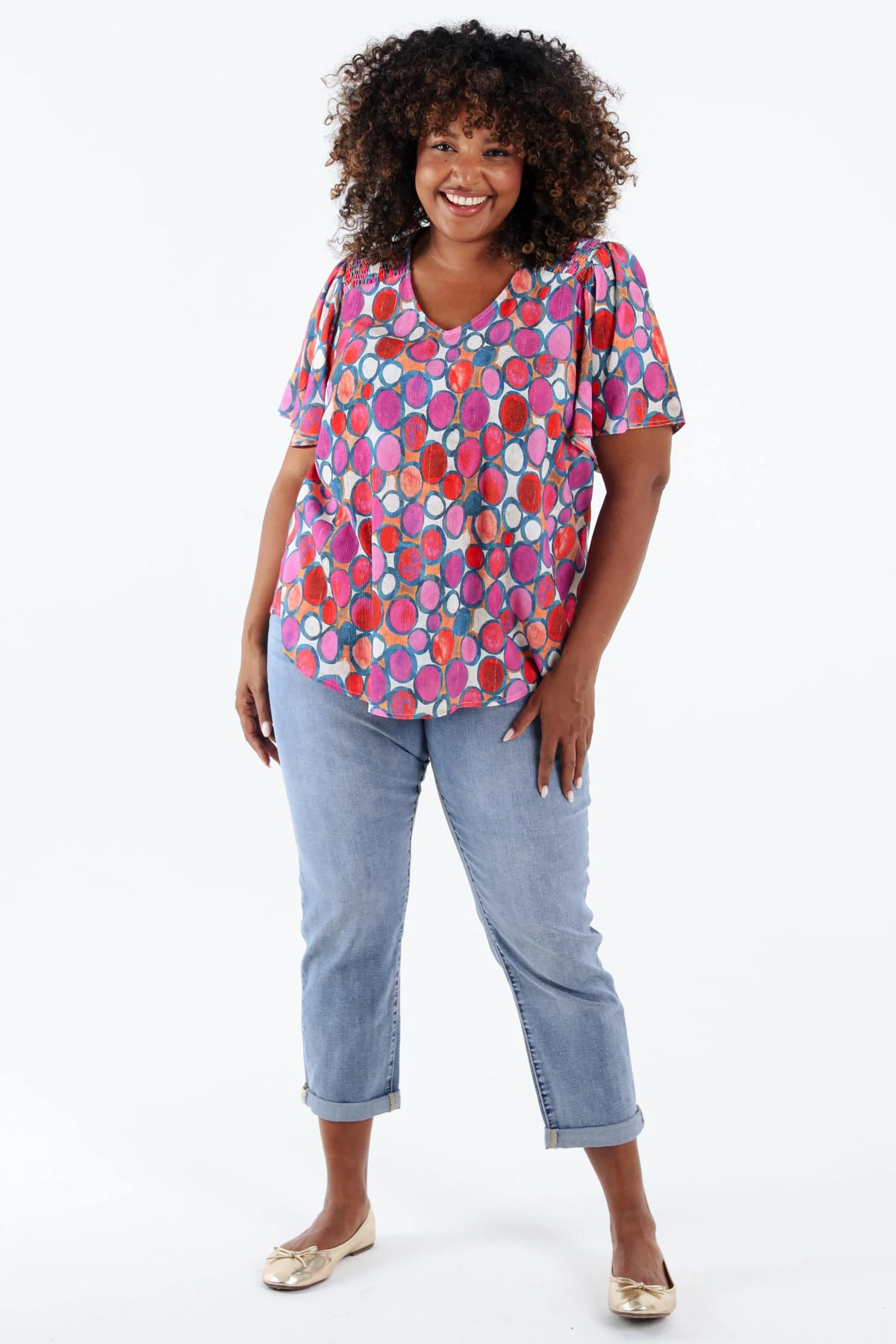 Blouse en viscose imprimé ronds – Image 9