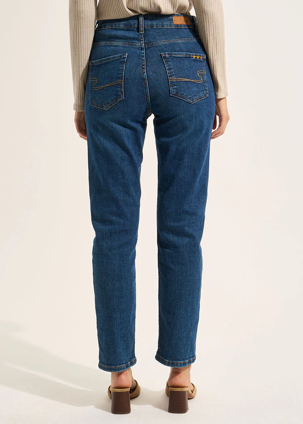 Jean droit taille haute cinq poches – Image 3