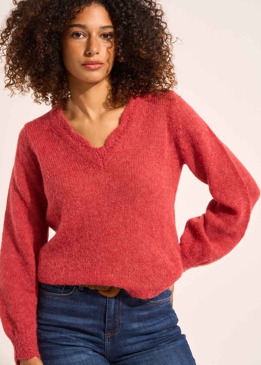 Pull col V détails crochet – Image 5