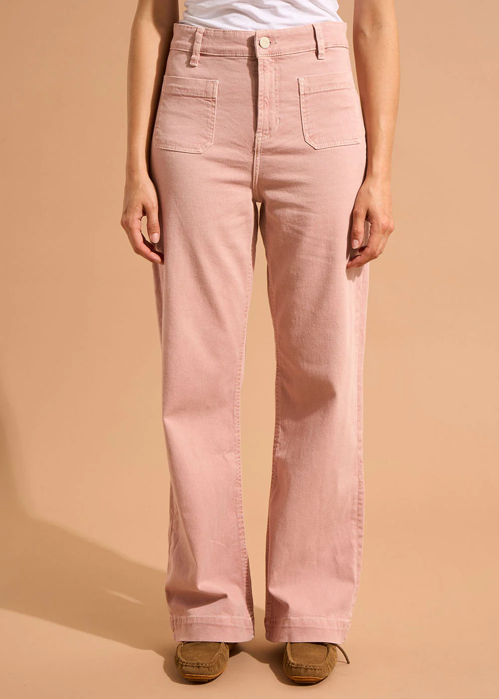 Pantalon coupe large en coton taille haute – Image 2