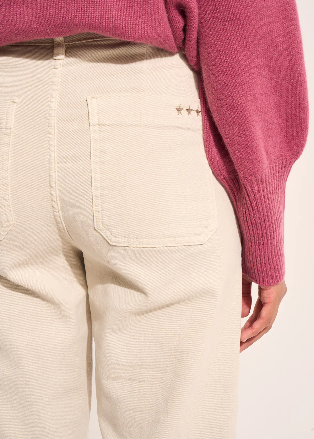 Pantalon coupe large en coton taille haute – Image 4