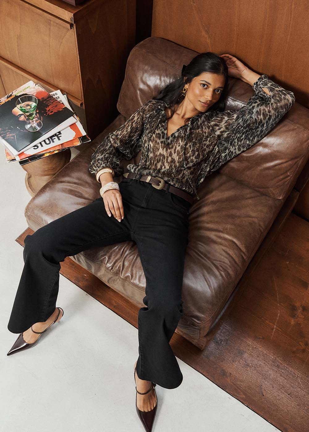 Blouse léopard lurex – Image 2