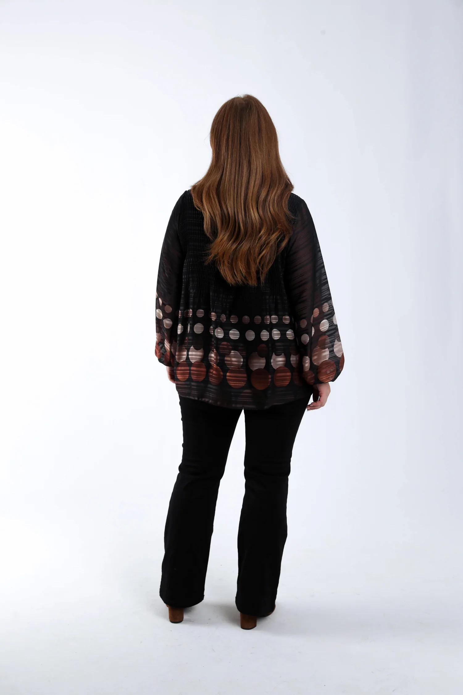 Blouse plissée imprimé ronds – Image 3