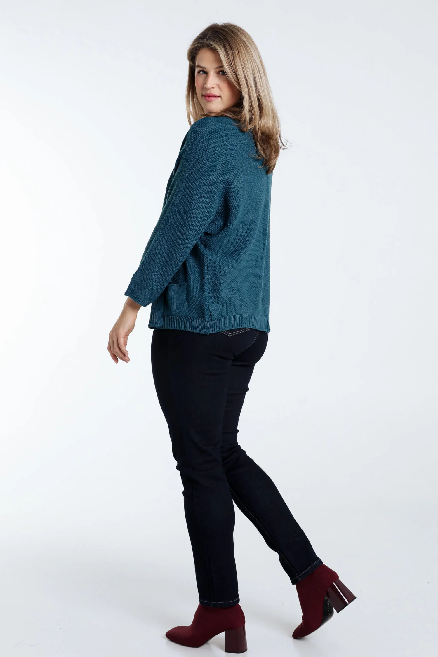 Cardigan point grain de riz
