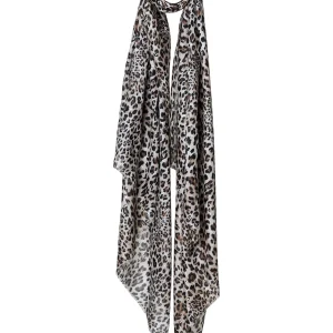 Foulard en viscose imprimé léopard avec foil