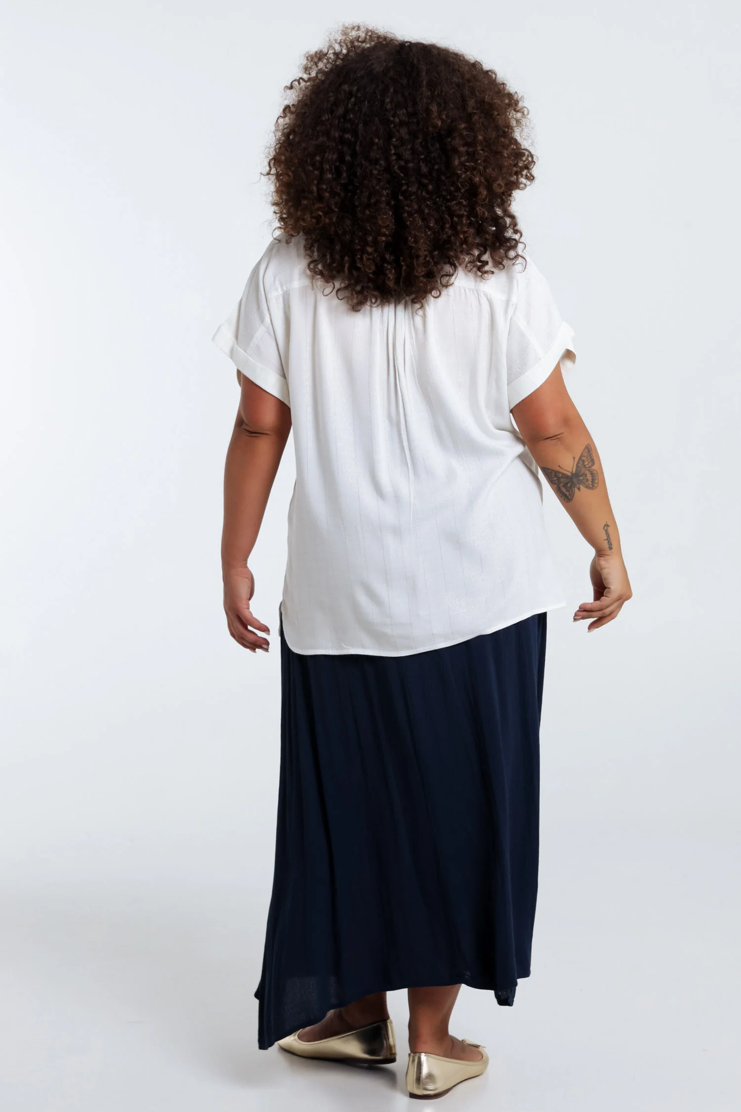Blouse en viscose rayures lurex