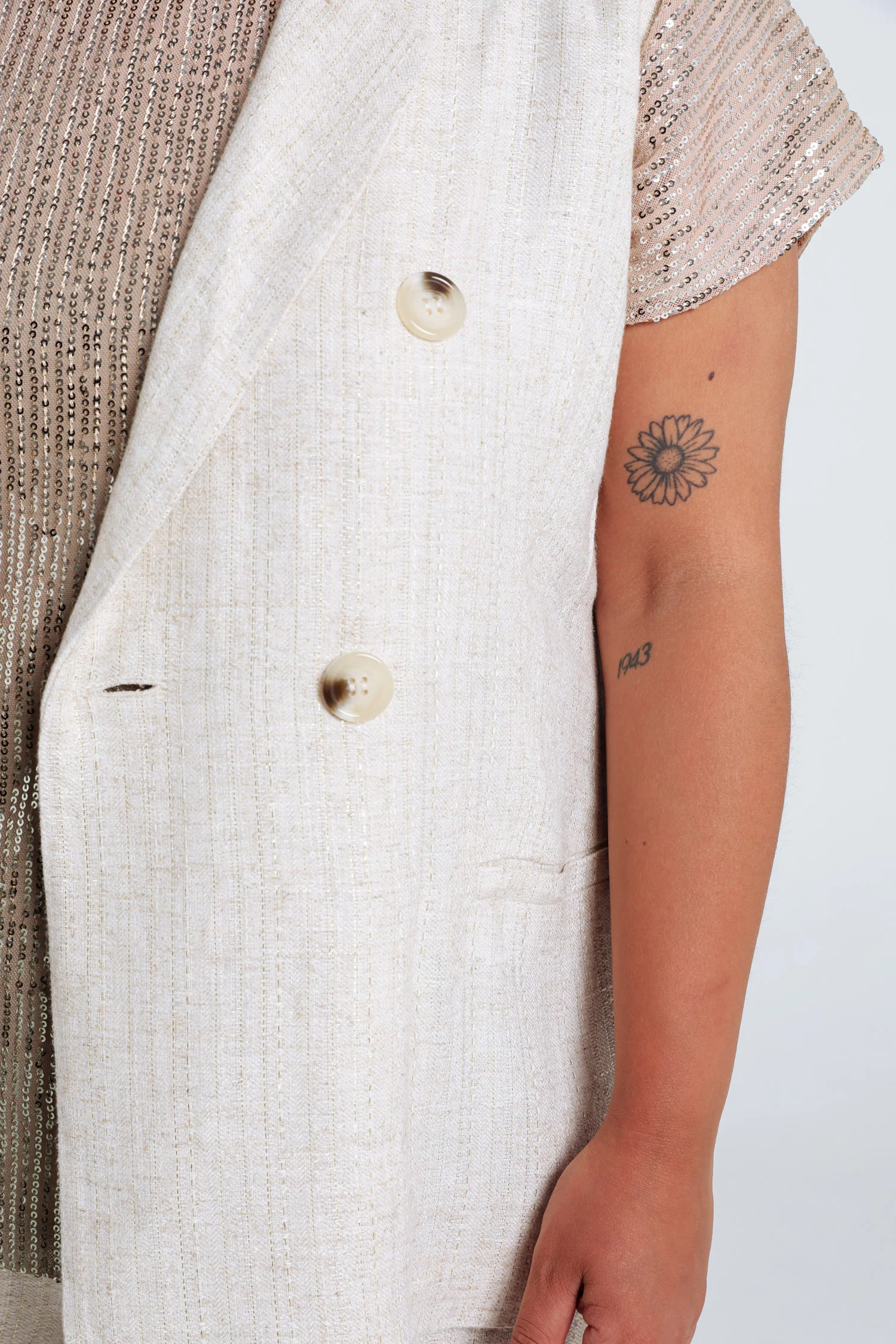 Gilet en viscose et lin avec lurex – Image 4
