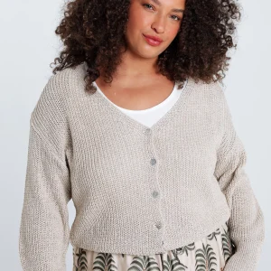 Cardigan boutonné uni