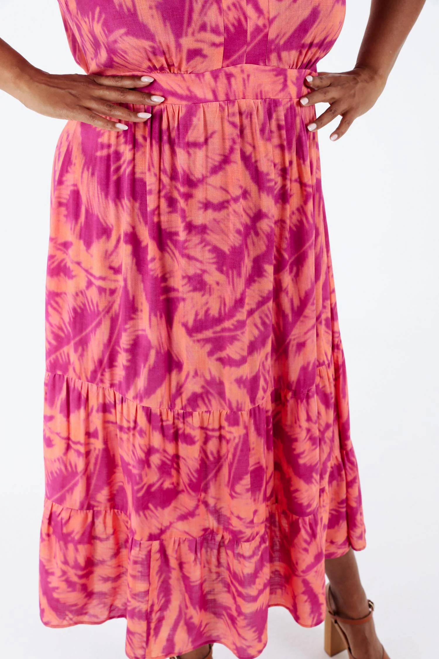 Robe longue en viscose imprimé feuillage – Image 5