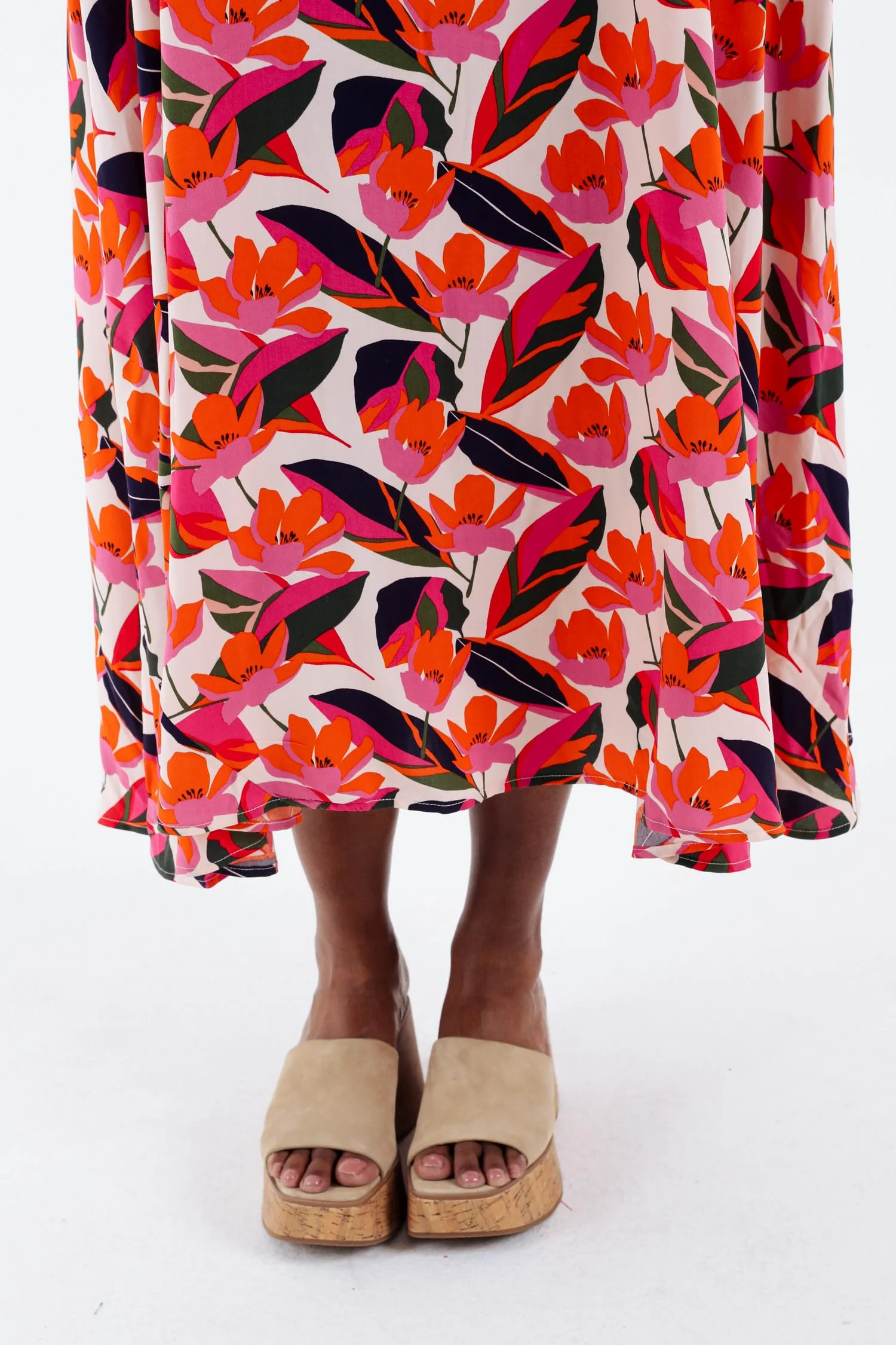Robe longue en viscose fines bretelles imprimé floral – Image 5