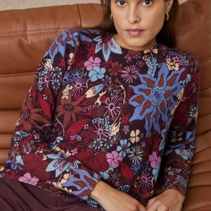 Pull Trèfle Rubis en Laine