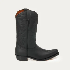 Bottes en cuir noir Santiag Texas pour femme