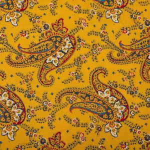 Tissu au mètre Grand Boteh jaune
