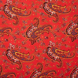Tissu au mètre Grand Boteh rouge