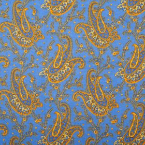 Tissu au mètre Grand Boteh bleu