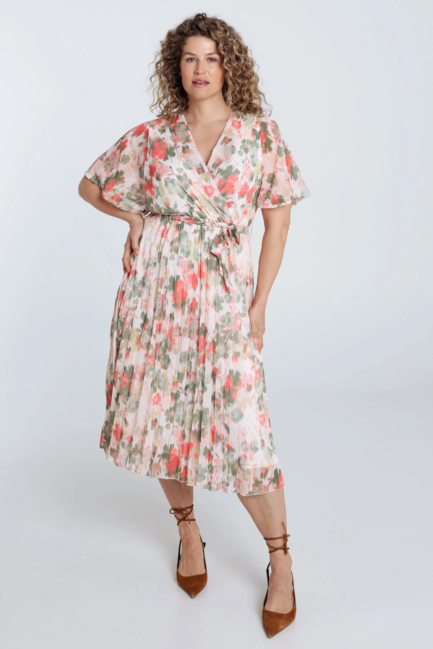 Robe en voile imprimé floral avec lurex – Image 9