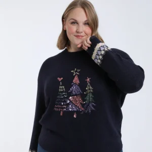 Pull de noël avec sapins