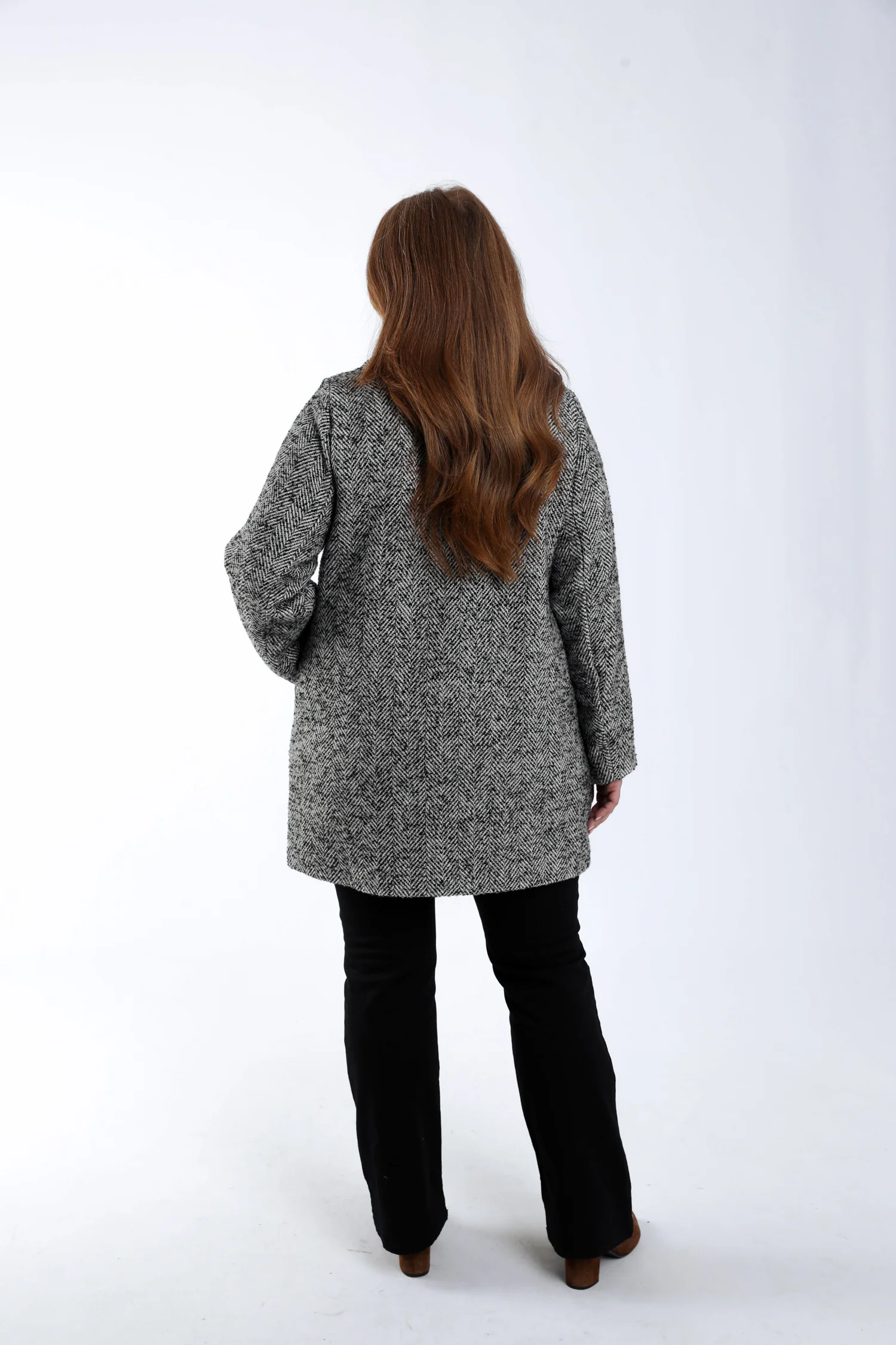 Manteau mi-long motif chevrons