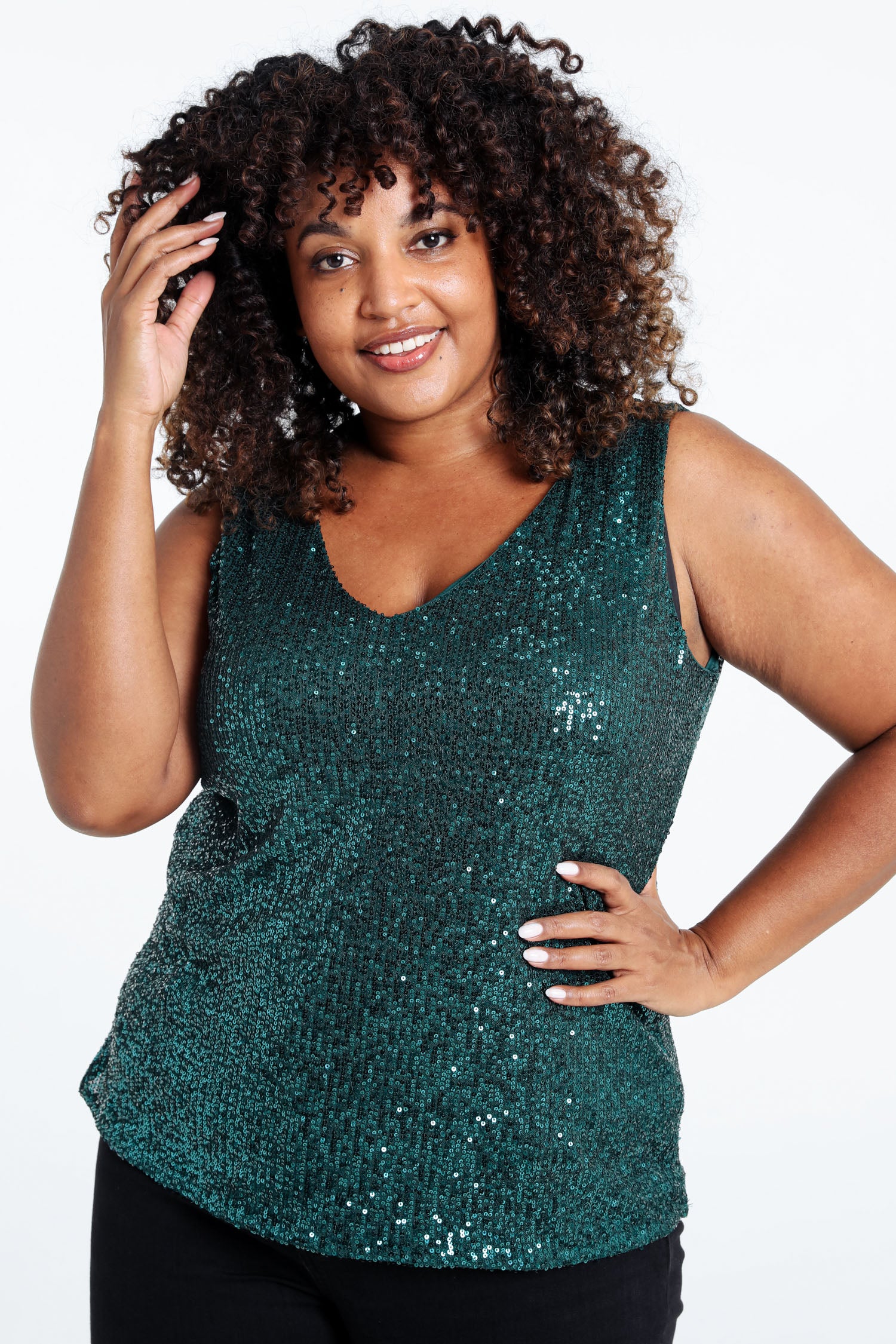 Top sans manches à paillettes
