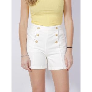 short blanc taille haute